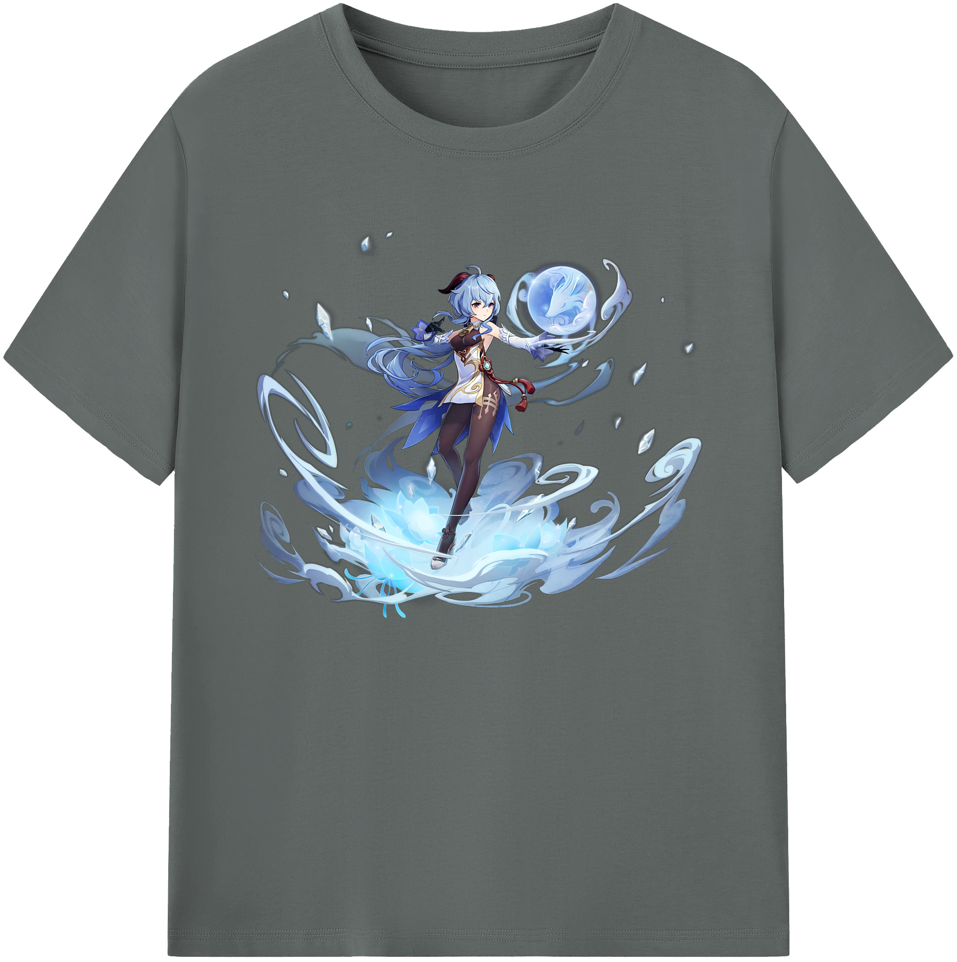 げんし神 甘雨 かんう genshin Ganyu 綿100％ メンズ半袖Tシャツ｜肌触りやわらか＆通気性